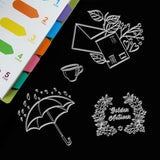 Globleland PVC Plastic Stamps, for DIY Scrapbooking, Photo Album Decorative, Cards Making, Stamp Sheets, Leaf Pattern, 16x11x0.3cm
