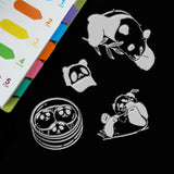 Globleland PVC Plastic Stamps, for DIY Scrapbooking, Photo Album Decorative, Cards Making, Stamp Sheets, Panda Pattern, 16x11x0.3cm