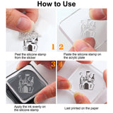 Globleland PVC Plastic Stamps, for DIY Scrapbooking, Photo Album Decorative, Cards Making, Stamp Sheets, Halloween Themed Pattern, 16x11x0.3cm