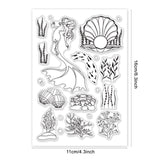 Globleland PVC Plastic Stamps, for DIY Scrapbooking, Photo Album Decorative, Cards Making, Stamp Sheets, Ocean Themed Pattern, 16x11x0.3cm