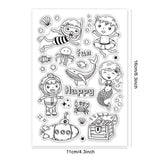 Globleland PVC Plastic Stamps, for DIY Scrapbooking, Photo Album Decorative, Cards Making, Stamp Sheets, Ocean Themed Pattern, 16x11x0.3cm