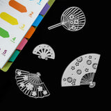 Globleland PVC Plastic Stamps, for DIY Scrapbooking, Photo Album Decorative, Cards Making, Stamp Sheets, Fan Pattern, 16x11x0.3cm