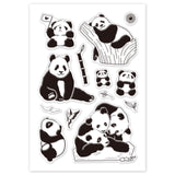 Globleland PVC Plastic Stamps, for DIY Scrapbooking, Photo Album Decorative, Cards Making, Stamp Sheets, Panda Pattern, 16x11x0.3cm