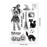 Globleland PVC Plastic Stamps, for DIY Scrapbooking, Photo Album Decorative, Cards Making, Stamp Sheets, Halloween Themed Pattern, 16x11x0.3cm