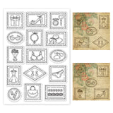 Globleland PVC Plastic Stamps, for DIY Scrapbooking, Photo Album Decorative, Cards Making, Stamp Sheets, Mixed Patterns, 16x11x0.3cm