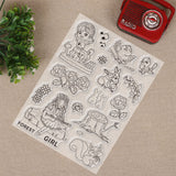 Globleland PVC Plastic Stamps, for DIY Scrapbooking, Photo Album Decorative, Cards Making, Stamp Sheets, Girl Pattern, 16x11x0.3cm