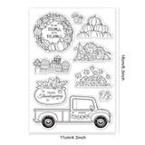 Globleland PVC Plastic Stamps, for DIY Scrapbooking, Photo Album Decorative, Cards Making, Stamp Sheets, Thanksgiving Day Themed Pattern, 16x11x0.3cm