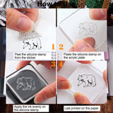 PVC Plastic Stamps, for DIY Scrapbooking, Photo Album Decorative, Cards Making, Stamp Sheets, Mountain Pattern, 16x11x0.3cm