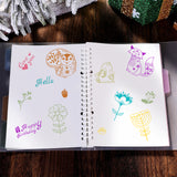 Flower Animal Clear Stamps Silicone Stamp Cards with Greeting Words Pattern for Card Making Decoration and DIY Scrapbooking