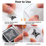 GLOBLELAND Owl Butterfly Animal Clear Stamps Silicone Stamp Cards with Greeting Words Pattern for Card Making Photo Album Decoration and DIY Scrapbooking