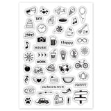 Globleland PVC Plastic Stamps, for DIY Scrapbooking, Photo Album Decorative, Cards Making, Stamp Sheets, Life Themed, 16x11x0.3cm