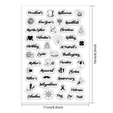 GLOBLELAND Multiple Festival Words Clear Stamps Silicone Stamp Seal for Card Making Decoration and DIY Scrapbooking