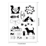 Cat Dog Clear Stamps Silicone Stamp Seal with Foot Prints Friends Letters for Card Making Decoration and DIY Scrapbooking
