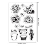 GLOBLELAND Flowers Pots Clear Stamps Silicone Stamp Seal for Card Making Decoration and DIY Scrapbooking