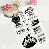 GLOBLELAND Adventure Clear Stamps Silicone Stamp Seal for Card Making Decoration and DIY Scrapbooking