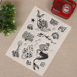 GLOBLELAND Ocean Theme Clear Stamps Silicone Stamp Cards Mermaid Seahorse Starfish Dolphin for Card Making Decoration and DIY Scrapbooking