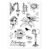 GLOBLELAND Bird Home Christmas wishes Clear Stamps Silicone Stamp Cards for Card Making Decoration and DIY Scrapbooking