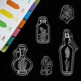 GLOBLELAND Plant Wishing Bottle Clear Stamps Silicone Stamp Cards for Card Making Decoration and DIY Scrapbooking