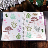 GLOBLELAND Plant Clear Stamp Silicone Stamp Cards Cactus Pine Palm Leaf Stamp Transparent Seals for Card Making Decoration and DIY Scrapbooking