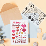 Globleland PVC Plastic Stamps, for DIY Scrapbooking, Photo Album Decorative, Cards Making, Stamp Sheets, Film Frame, Valentine's day Themed Pattern, 16x11x0.3cm