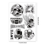 Globleland PVC Plastic Stamps, for DIY Scrapbooking, Photo Album Decorative, Cards Making, Stamp Sheets, Film Frame, Football Pattern, 16x11x0.3cm
