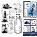 Globleland PVC Plastic Stamps, for DIY Scrapbooking, Photo Album Decorative, Cards Making, Stamp Sheets, Film Frame, Bottle Pattern, 16x11x0.3cm