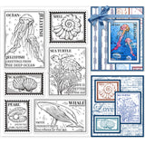 Globleland PVC Plastic Stamps, for DIY Scrapbooking, Photo Album Decorative, Cards Making, Stamp Sheets, Film Frame, Sea Animals, 16x11x0.3cm
