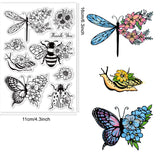 Globleland PVC Plastic Stamps, for DIY Scrapbooking, Photo Album Decorative, Cards Making, Stamp Sheets, Insect Pattern, 16x11x0.3cm
