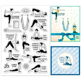 Globleland PVC Plastic Stamps, for DIY Scrapbooking, Photo Album Decorative, Cards Making, Stamp Sheets, Yoga Pattern, 16x11x0.3cm