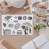 Globleland PVC Plastic Stamps, for DIY Scrapbooking, Photo Album Decorative, Cards Making, Stamp Sheets, Playing Card Pattern, 16x11x0.3cm