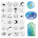 Globleland PVC Plastic Stamps, for DIY Scrapbooking, Photo Album Decorative, Cards Making, Stamp Sheets, Space Theme Pattern, 16x11x0.3cm