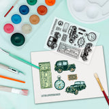 Globleland PVC Plastic Stamps, for DIY Scrapbooking, Photo Album Decorative, Cards Making, Stamp Sheets, Car Pattern, 16x11x0.3cm