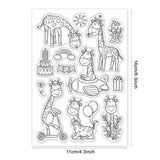 Globleland PVC Plastic Stamps, for DIY Scrapbooking, Photo Album Decorative, Cards Making, Stamp Sheets, Giraffe Pattern, 16x11x0.3cm