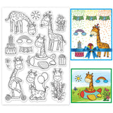 Globleland PVC Plastic Stamps, for DIY Scrapbooking, Photo Album Decorative, Cards Making, Stamp Sheets, Giraffe Pattern, 16x11x0.3cm