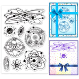 Globleland PVC Plastic Stamps, for DIY Scrapbooking, Photo Album Decorative, Cards Making, Stamp Sheets, Planet Pattern, 16x11x0.3cm