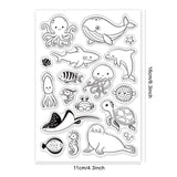 Globleland PVC Plastic Stamps, for DIY Scrapbooking, Photo Album Decorative, Cards Making, Stamp Sheets, Sea Animals, 16x11x0.3cm