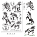 Globleland PVC Plastic Stamps, for DIY Scrapbooking, Photo Album Decorative, Cards Making, Stamp Sheets, Horse Pattern, 160x110x3mm