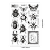 Globleland PVC Plastic Stamps, for DIY Scrapbooking, Photo Album Decorative, Cards Making, Stamp Sheets, Insect Pattern, 160x110x3mm