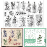 Globleland PVC Plastic Stamps, for DIY Scrapbooking, Photo Album Decorative, Cards Making, Stamp Sheets, Plants Pattern, 160x110x3mm