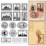 Globleland PVC Plastic Stamps, for DIY Scrapbooking, Photo Album Decorative, Cards Making, Stamp Sheets, Building Pattern, 160x110x3mm