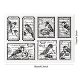 Globleland PVC Plastic Stamps, for DIY Scrapbooking, Photo Album Decorative, Cards Making, Stamp Sheets, Bird Pattern, 160x110x3mm