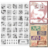 Globleland PVC Plastic Stamps, for DIY Scrapbooking, Photo Album Decorative, Cards Making, Stamp Sheets, Number Pattern, 160x110x3mm