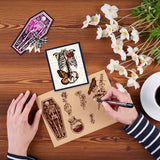 Globleland PVC Plastic Stamps, for DIY Scrapbooking, Photo Album Decorative, Cards Making, Stamp Sheets, Skull Pattern, 160x110x3mm