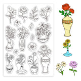 Globleland PVC Plastic Stamps, for DIY Scrapbooking, Photo Album Decorative, Cards Making, Stamp Sheets, Vase Pattern, 160x110x3mm