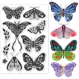 Globleland PVC Plastic Stamps, for DIY Scrapbooking, Photo Album Decorative, Cards Making, Stamp Sheets, Butterfly Pattern, 160x110x3mm