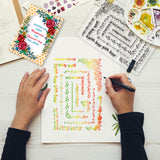 Globleland PVC Plastic Stamps, for DIY Scrapbooking, Photo Album Decorative, Cards Making, Stamp Sheets, Floral Pattern, 160x110x3mm