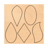 Globleland Geometric Wood Cutting Dies, with Steel, for DIY Scrapbooking/Photo Album, Decorative Embossing DIY Paper Card, teardrop, & Rhombus & Oval, 10x10x2.4cm