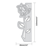 Globleland Flower Carbon Steel Cutting Dies Stencils, for DIY Leather Making, Rose, Matte Platinum Color, 115x46mm