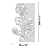 Globleland Floral Design Carbon Steel Cutting Dies Stencils, for DIY Leather Making, Matte Platinum Color, 154x92mm