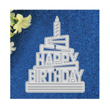 GLOBLELAND Birthday Cake Cutting Dies Metal Happy Birthday Die Cuts for DIY Making Paper Card Craft Decoration Supplies, Matte Platinum